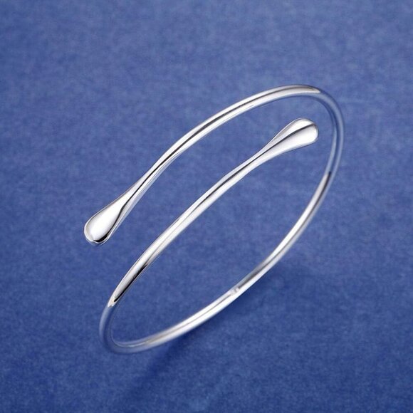 Silver Plated Bracelet Shining Bangle Bracelets Silver - Picture 7 of 7